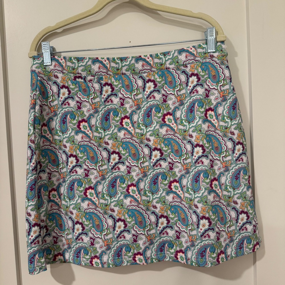 Peter Millar Womens Paisley Performance Golf Skort Multi Color Large UPF 50+
